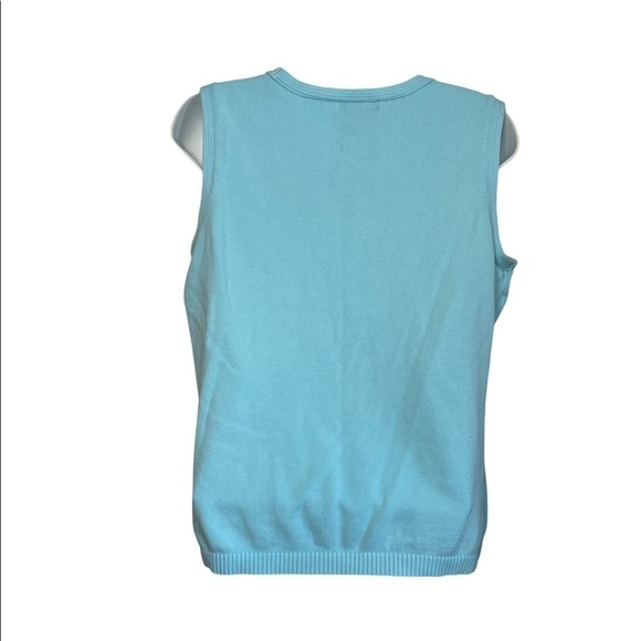 Eddie Bauer light blue Sleeveless Top sweater vest pull over knit - Picture 3 of 8